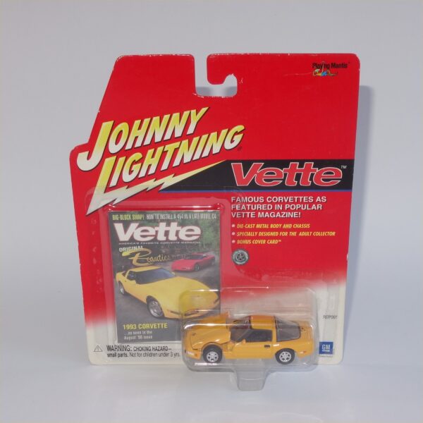 Johnny Lightning 1993 Chevrolet Corvette Yellow Hard Top