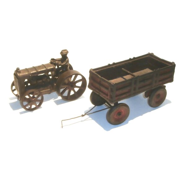 Arcade Cast Iron Fordson Farm Tractor with Trailer c1930