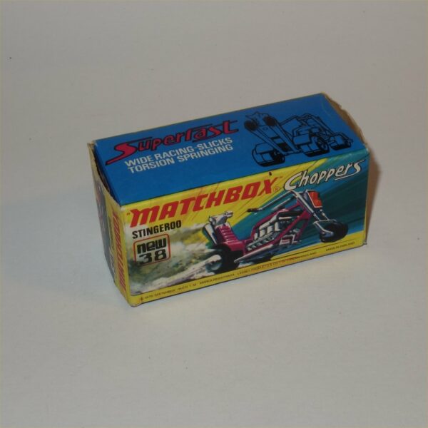 Matchbox Lesney 38e Stingaroo Motorcycle Choppers Superfast 1973 Mint in Original Box