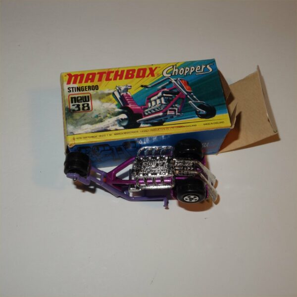 Matchbox Lesney 38e Stingaroo Motorcycle Choppers Superfast 1973 Mint in Original Box