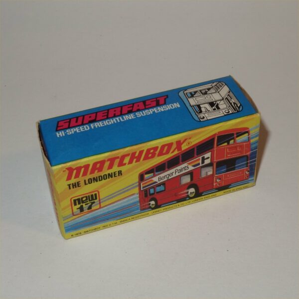 Matchbox Lesney 17f The Londoner Swinging London Bus Superfast 1972 Mint Box